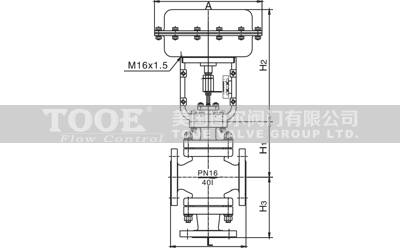 氣動薄膜三通分流合流調(diào)節(jié)閥結(jié)構(gòu)尺寸CAD圖紙 氣動薄膜三通分流合流調(diào)節(jié)閥結(jié)構(gòu)尺寸CAD圖紙